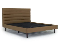 Vista Upholstered Adjustable Foundation Bed In Charcoal, Full