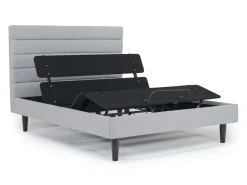 Vista Upholstered Adjustable Foundation Bed In Charcoal, Full