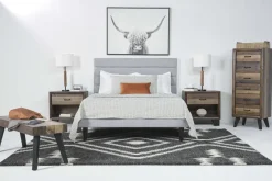 Vista Upholstered Adjustable Foundation Bed In Charcoal, Full