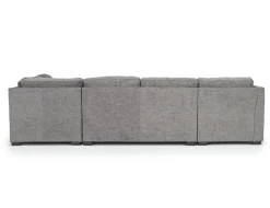 Vivian Full Pullout Dual Chaise Sectional In Gray Fabric, Right Facing