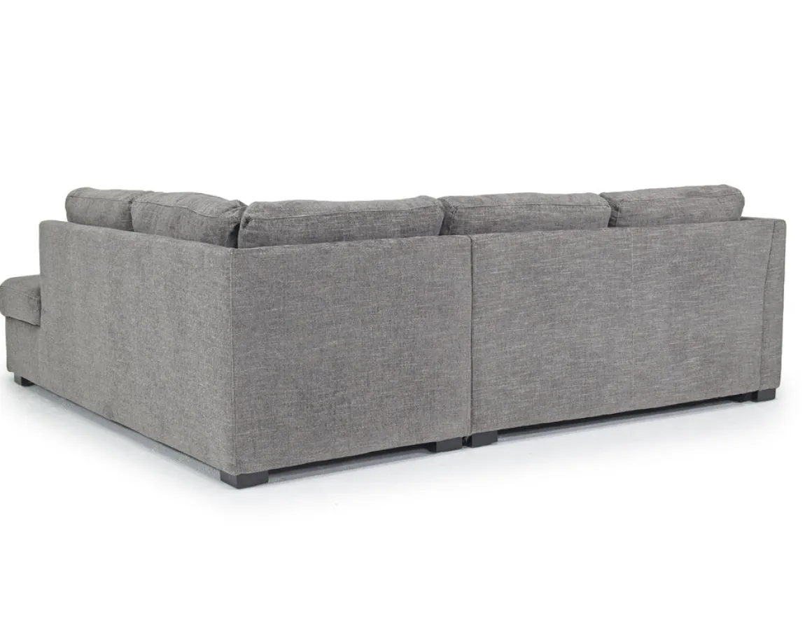 Vivian Full Pullout Sofa Sleeper Tux Chaise In Gray, Left Facing