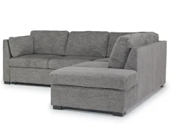 Vivian Full Pullout Sofa Sleeper Tux Chaise In Gray, Left Facing