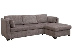 Vivian Full Pullout Sofa Chaise In Gray Fabric, Left Facing