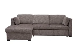 Vivian Full Pullout Sofa Chaise In Gray Fabric, Left Facing