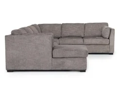 Vivian Full Pullout Tux Chaise Sectional W/ Storage In Gray, Left Facing