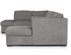 Vivian Full Pullout Tux Chaise Sectional W/ Storage In Gray, Left Facing