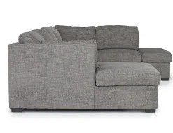 Vivian Full Pullout Tux Chaise Sectional W/ Storage In Gray, Left Facing