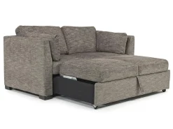 Vivian Full Sleeper Loveseat In Gray Fabric