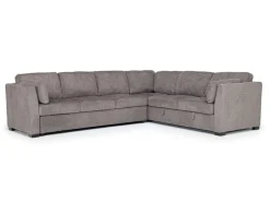Vivian Full Tux Sleeper Sectional In Gray Fabric, Left Facing
