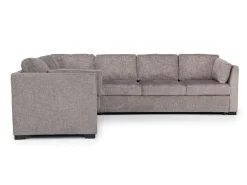 Vivian Full Tux Sleeper Sectional In Gray Fabric, Left Facing