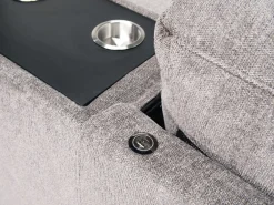 Vivian Full Tux Sleeper Sectional In Gray Fabric, Left Facing