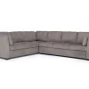 Vivian Queen Tux Sleeper Sectional W/ Drop Down Table In Handwoven Pewter, Right Facing