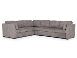 Vivian Queen Tux Sleeper Sectional W/ Drop Down Table In Handwoven Pewter, Right Facing