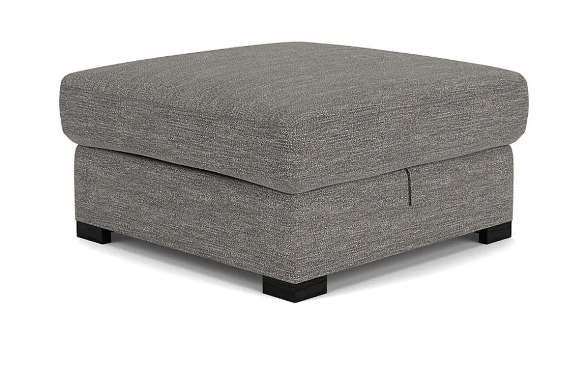 Vivian Storage Oversized Ottoman In Gray Fabric