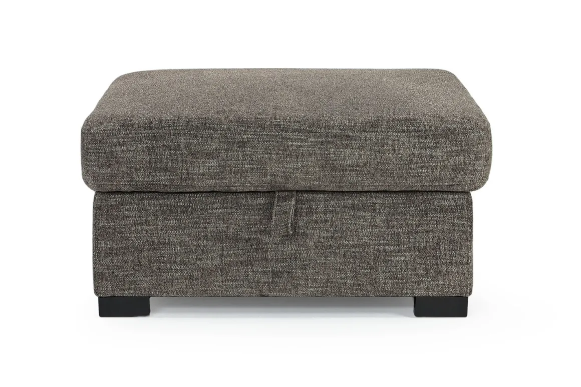 Vivian Storage Oversized Ottoman In Gray Fabric
