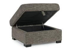 Vivian Storage Oversized Ottoman In Gray Fabric