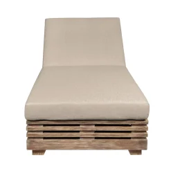 Vivid Outdoor Lounge Chaise In Taupe