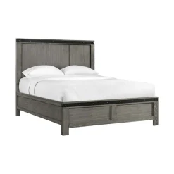 Wade Panel Bed, Dresser, Mirror & Nightstand In Gray, Queen