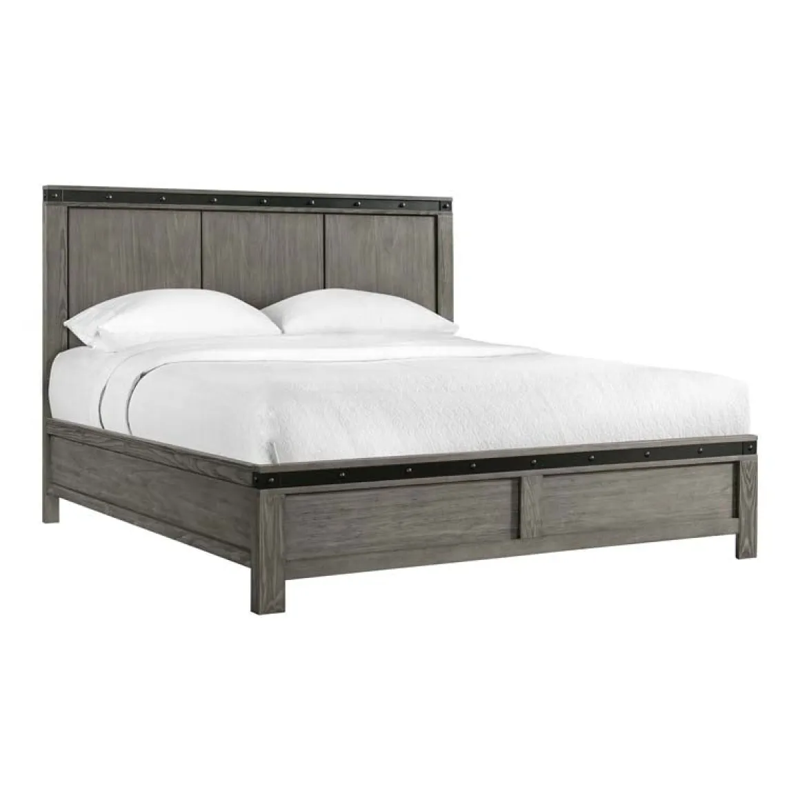 Wade Panel Bed, Dresser, Mirror & Nightstand In Gray, Queen