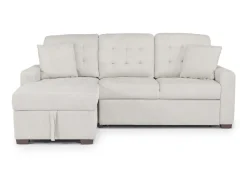 Waitsfield Full Pullout Sofa Chaise In Gray, Left Facing