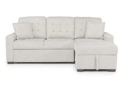 Waitsfield Full Pullout Sofa Chaise In Gray, Left Facing