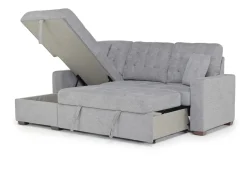 Waitsfield Full Pullout Sofa Chaise In Gray, Left Facing