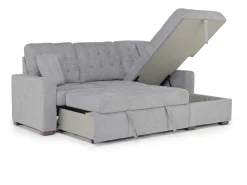 Waitsfield Full Pullout Sofa Chaise In Gray, Left Facing
