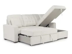 Waitsfield Full Pullout Sofa Chaise In Gray, Left Facing