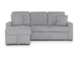 Waitsfield Full Pullout Sofa Chaise In Gray, Left Facing