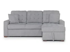 Waitsfield Full Pullout Sofa Chaise In Gray, Left Facing