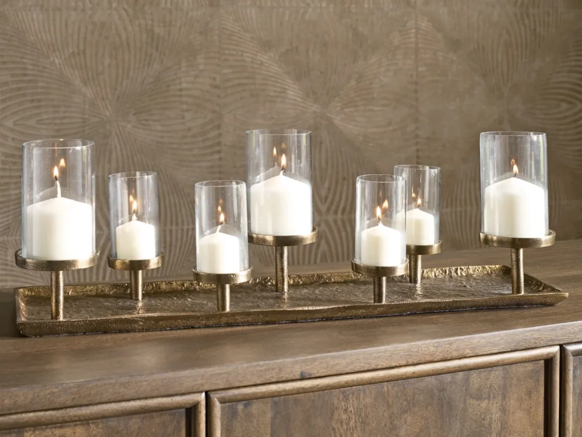 Wallmond Candleholders In Antique Brass