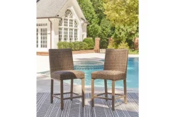 Walton Bridge Outdoor Bar Stool In Driftwood, Set Of 2