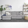 Wanda Full Pullout Sofa Chaise In Gray, Left Facing