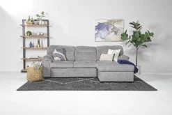 Wanda Full Pullout Sofa Chaise In Gray, Left Facing