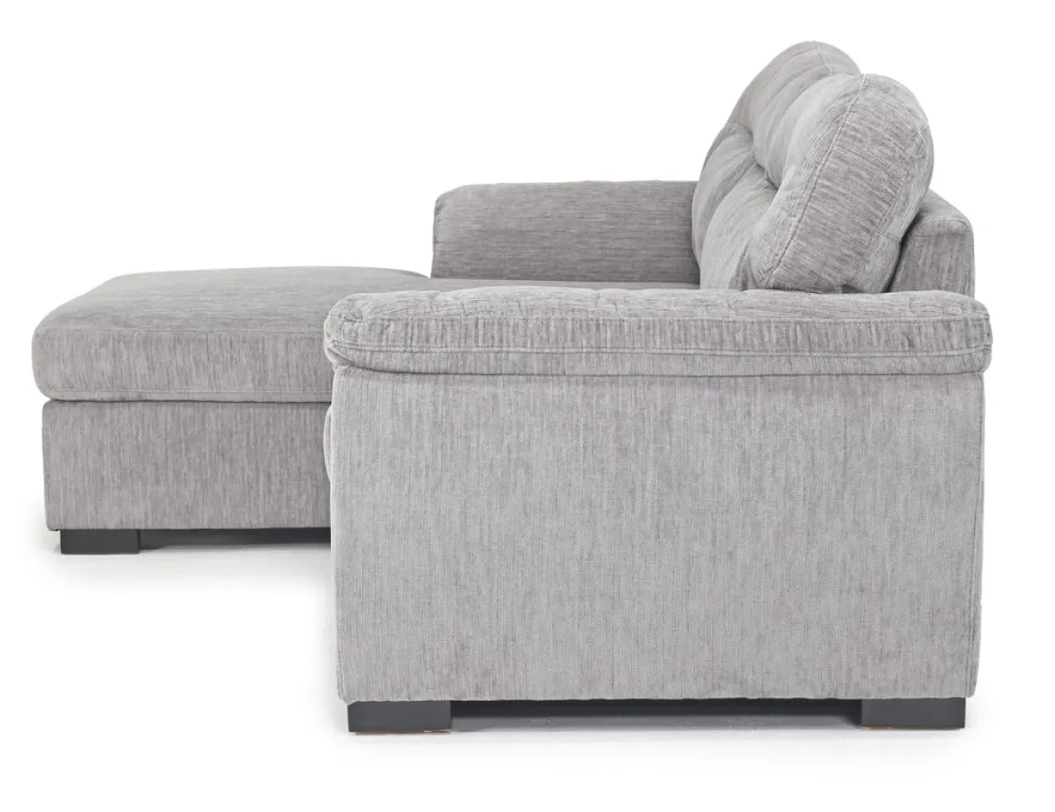 Wanda Full Pullout Sofa Chaise In Gray, Left Facing