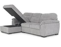 Wanda Full Pullout Sofa Chaise In Gray, Left Facing