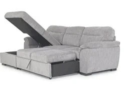 Wanda Full Pullout Sofa Chaise In Gray, Left Facing