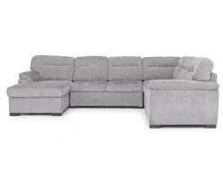 Wanda Full Pullout Tux Chaise Sectional In Gray, Left Facing