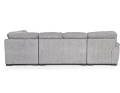 Wanda Full Pullout Tux Chaise Sectional In Gray, Left Facing
