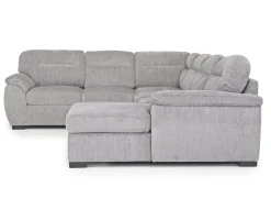 Wanda Full Pullout Tux Chaise Sectional In Gray, Left Facing