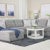 Wanda Full Pullout Tux Storage Chaise Sectional In Gray, Left Facing