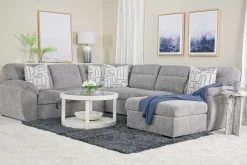 Wanda Full Pullout Tux Storage Chaise Sectional In Gray, Left Facing