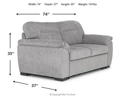 Wanda Full Sleeper Loveseat In Gray