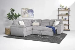 Wanda Full Tux Sleeper Sectional W/ Storage In Gray, Right Facing