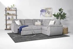 Wanda Full Tux Sleeper Sectional W/ Storage In Gray, Right Facing