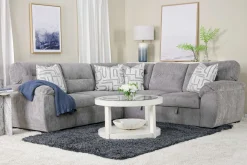 Wanda Full Tux Sleeper Sectional W/ Storage In Gray, Right Facing