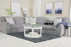 Wanda Full Tux Sleeper Sectional W/ Storage In Gray, Right Facing