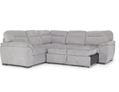 Wanda Full Tux Sleeper Sectional W/ Storage In Gray, Right Facing