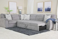 Wanda Queen Tux Sleeper Sectional W/ Drop Table In Gray, Right Facing