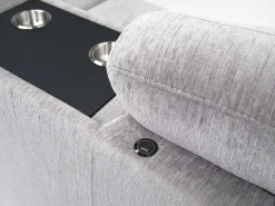 Wanda Xl Storage Chaise Sleeper Sectional In Gray, Left Facing